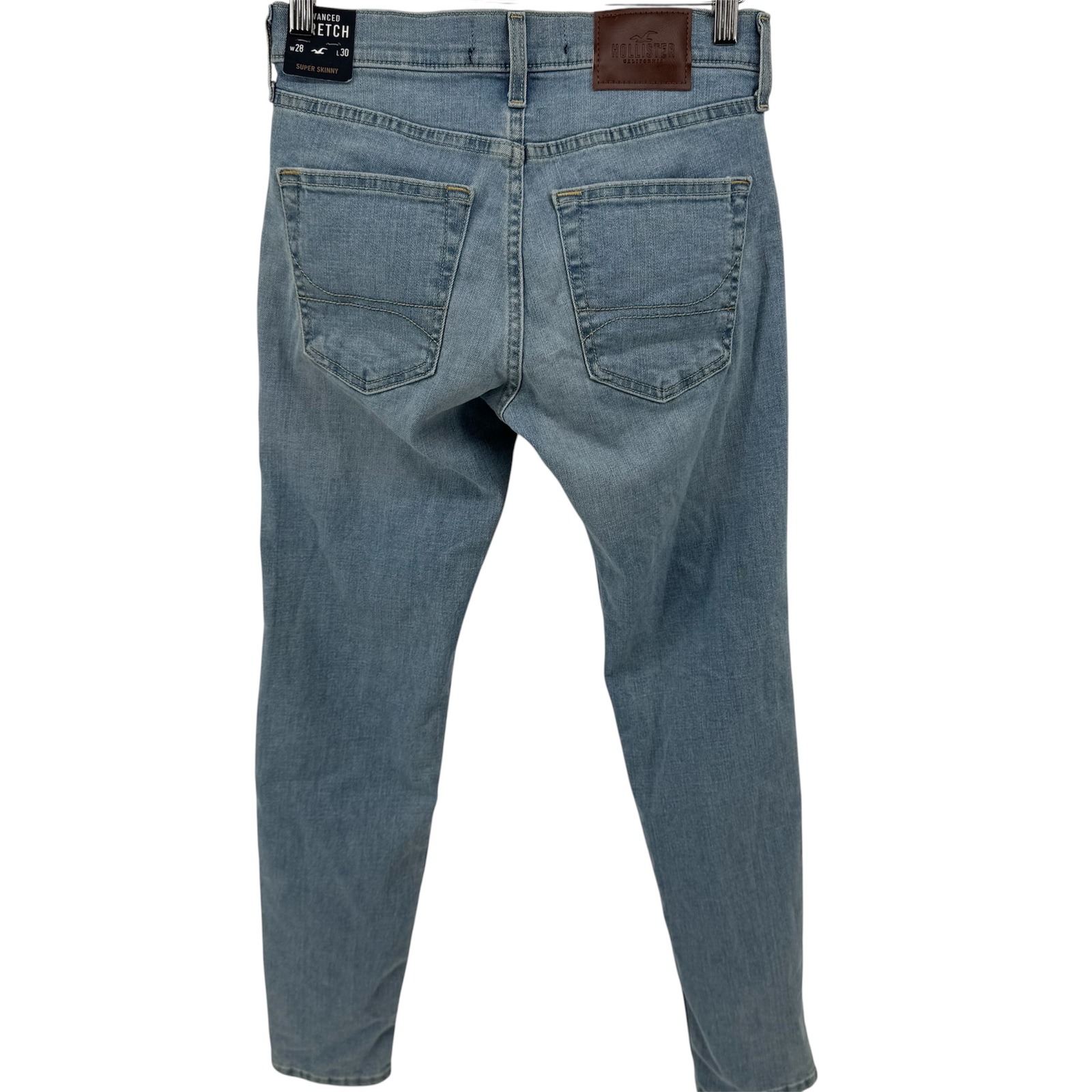 Hollister Super Skinny Jeans Mens 28x30 Light Wash Advanced Stretch Denim